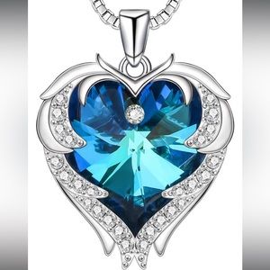 Blue/Silver Heart Necklace